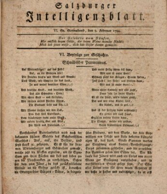 Salzburger Intelligenzblatt Samstag 8. Februar 1794