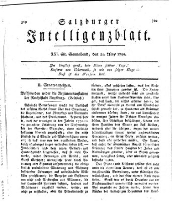 Salzburger Intelligenzblatt Samstag 21. Mai 1796