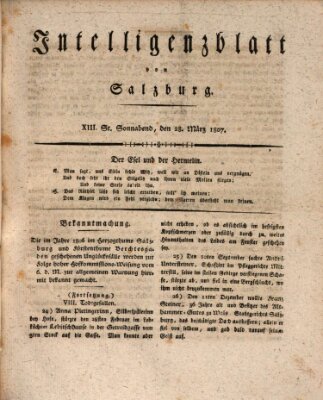 Intelligenzblatt von Salzburg (Salzburger Intelligenzblatt) Samstag 28. März 1807