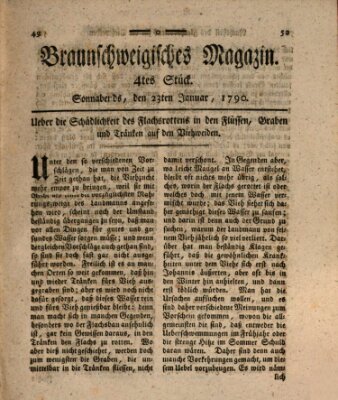 Braunschweigisches Magazin (Braunschweigische Anzeigen) Samstag 23. Januar 1790