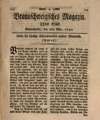Braunschweigisches Magazin (Braunschweigische Anzeigen) Samstag 1. Mai 1790