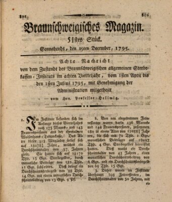 Braunschweigisches Magazin (Braunschweigische Anzeigen) Samstag 19. Dezember 1795