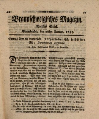 Braunschweigisches Magazin (Braunschweigische Anzeigen) Samstag 28. Januar 1797