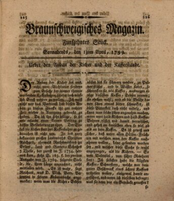 Braunschweigisches Magazin (Braunschweigische Anzeigen) Samstag 13. April 1799