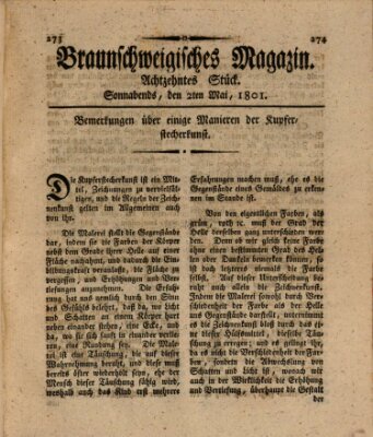 Braunschweigisches Magazin (Braunschweigische Anzeigen) Samstag 2. Mai 1801