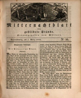 Mitternachtblatt für gebildete Stände Mittwoch 1. März 1826