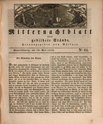 Mitternachtblatt für gebildete Stände Freitag 26. Mai 1826
