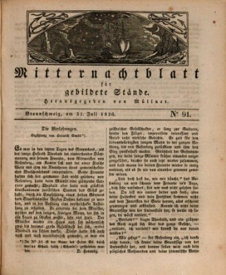 Mitternachtblatt für gebildete Stände Montag 31. Juli 1826