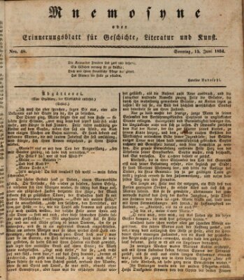 Mnemosyne (Neue Würzburger Zeitung) Sonntag 15. Juni 1834