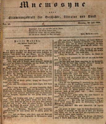 Mnemosyne (Neue Würzburger Zeitung) Sonntag 20. Juli 1834