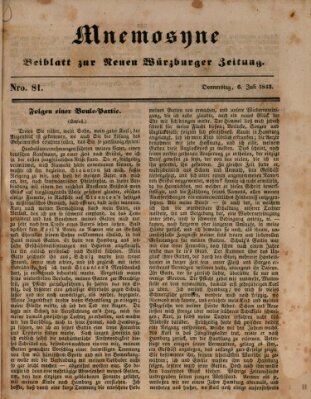 Mnemosyne (Neue Würzburger Zeitung) Donnerstag 6. Juli 1843