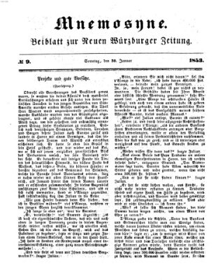 Mnemosyne (Neue Würzburger Zeitung) Sonntag 30. Januar 1853