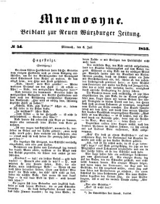 Mnemosyne (Neue Würzburger Zeitung) Mittwoch 6. Juli 1853