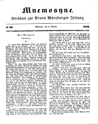 Mnemosyne (Neue Würzburger Zeitung) Mittwoch 5. Oktober 1853