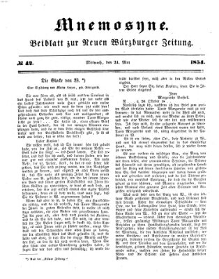 Mnemosyne (Neue Würzburger Zeitung) Mittwoch 24. Mai 1854