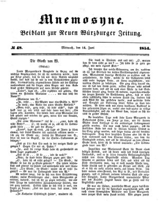 Mnemosyne (Neue Würzburger Zeitung) Mittwoch 14. Juni 1854