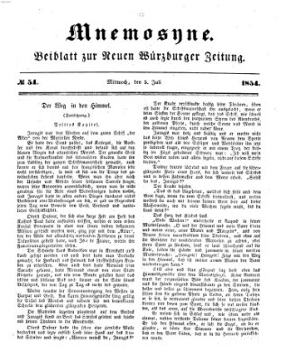 Mnemosyne (Neue Würzburger Zeitung) Mittwoch 5. Juli 1854