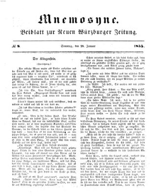 Mnemosyne (Neue Würzburger Zeitung) Sonntag 28. Januar 1855