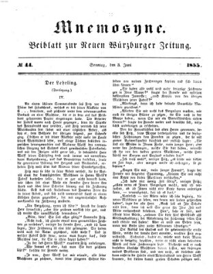 Mnemosyne (Neue Würzburger Zeitung) Sonntag 3. Juni 1855