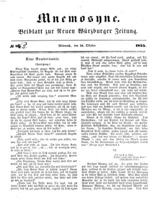 Mnemosyne (Neue Würzburger Zeitung) Mittwoch 24. Oktober 1855