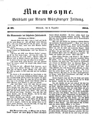 Mnemosyne (Neue Würzburger Zeitung) Mittwoch 5. Dezember 1855