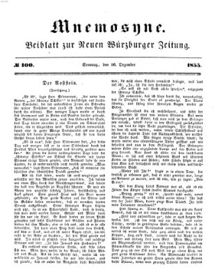 Mnemosyne (Neue Würzburger Zeitung) Sonntag 16. Dezember 1855