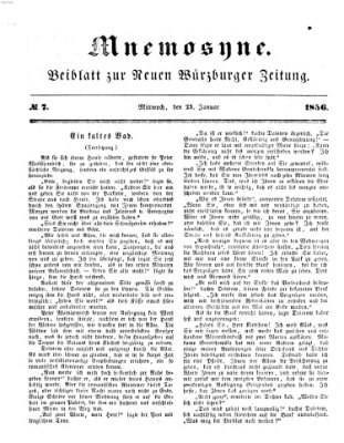 Mnemosyne (Neue Würzburger Zeitung) Mittwoch 23. Januar 1856