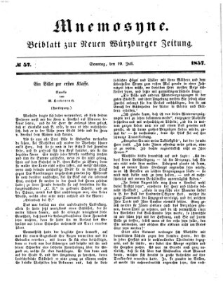 Mnemosyne (Neue Würzburger Zeitung) Sonntag 19. Juli 1857