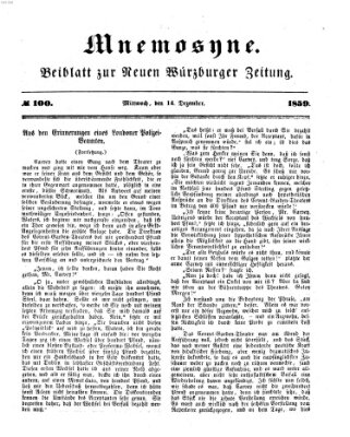 Mnemosyne (Neue Würzburger Zeitung) Mittwoch 14. Dezember 1859