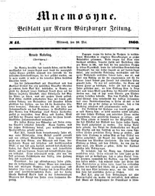 Mnemosyne (Neue Würzburger Zeitung) Mittwoch 30. Mai 1860