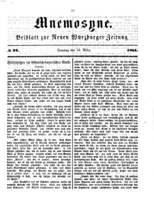 Mnemosyne (Neue Würzburger Zeitung) Sonntag 24. März 1861
