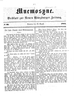 Mnemosyne (Neue Würzburger Zeitung) Sonntag 18. August 1861
