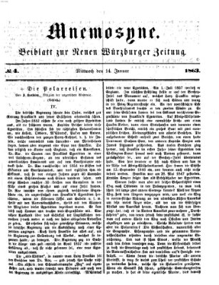 Mnemosyne (Neue Würzburger Zeitung) Mittwoch 14. Januar 1863