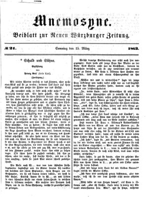Mnemosyne (Neue Würzburger Zeitung) Sonntag 15. März 1863