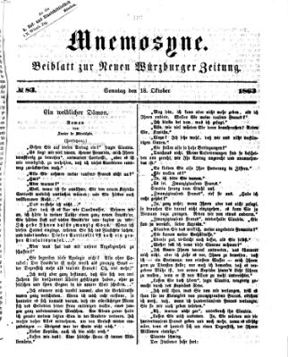 Mnemosyne (Neue Würzburger Zeitung) Sonntag 18. Oktober 1863