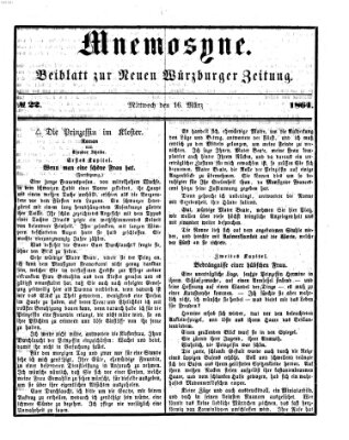 Mnemosyne (Neue Würzburger Zeitung) Mittwoch 16. März 1864