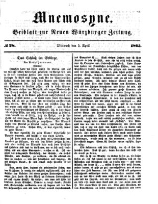 Mnemosyne (Neue Würzburger Zeitung) Mittwoch 5. April 1865