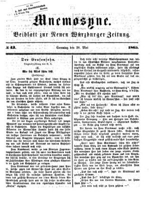 Mnemosyne (Neue Würzburger Zeitung) Sonntag 28. Mai 1865