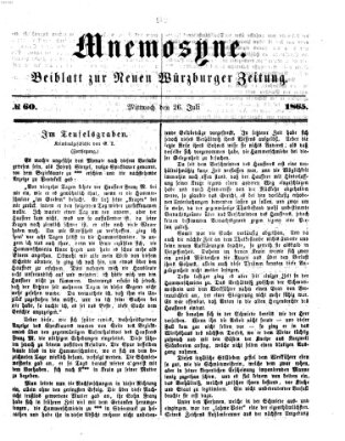 Mnemosyne (Neue Würzburger Zeitung) Mittwoch 26. Juli 1865