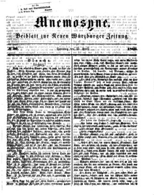 Mnemosyne (Neue Würzburger Zeitung) Sonntag 15. April 1866