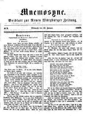 Mnemosyne (Neue Würzburger Zeitung) Mittwoch 23. Januar 1867