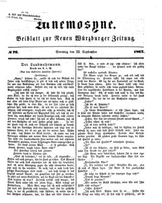 Mnemosyne (Neue Würzburger Zeitung) Sonntag 22. September 1867