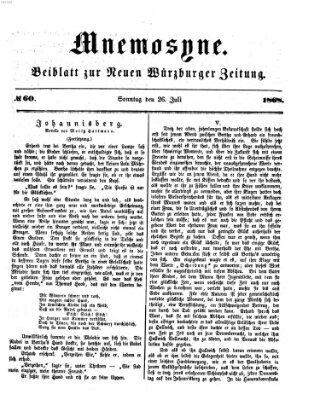 Mnemosyne (Neue Würzburger Zeitung) Sonntag 26. Juli 1868