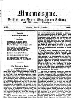 Mnemosyne (Neue Würzburger Zeitung) Sonntag 26. Dezember 1869