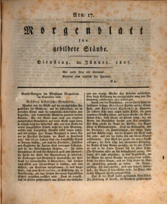 Morgenblatt für gebildete Stände Dienstag 20. Januar 1807