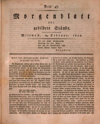 Morgenblatt für gebildete Stände Mittwoch 24. Februar 1808