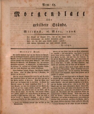Morgenblatt für gebildete Stände Mittwoch 16. März 1808