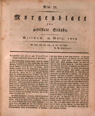 Morgenblatt für gebildete Stände Mittwoch 23. März 1808