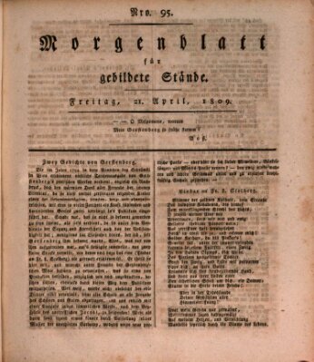 Morgenblatt für gebildete Stände Freitag 21. April 1809