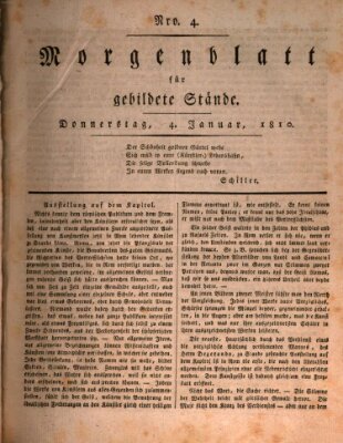Morgenblatt für gebildete Stände Donnerstag 4. Januar 1810